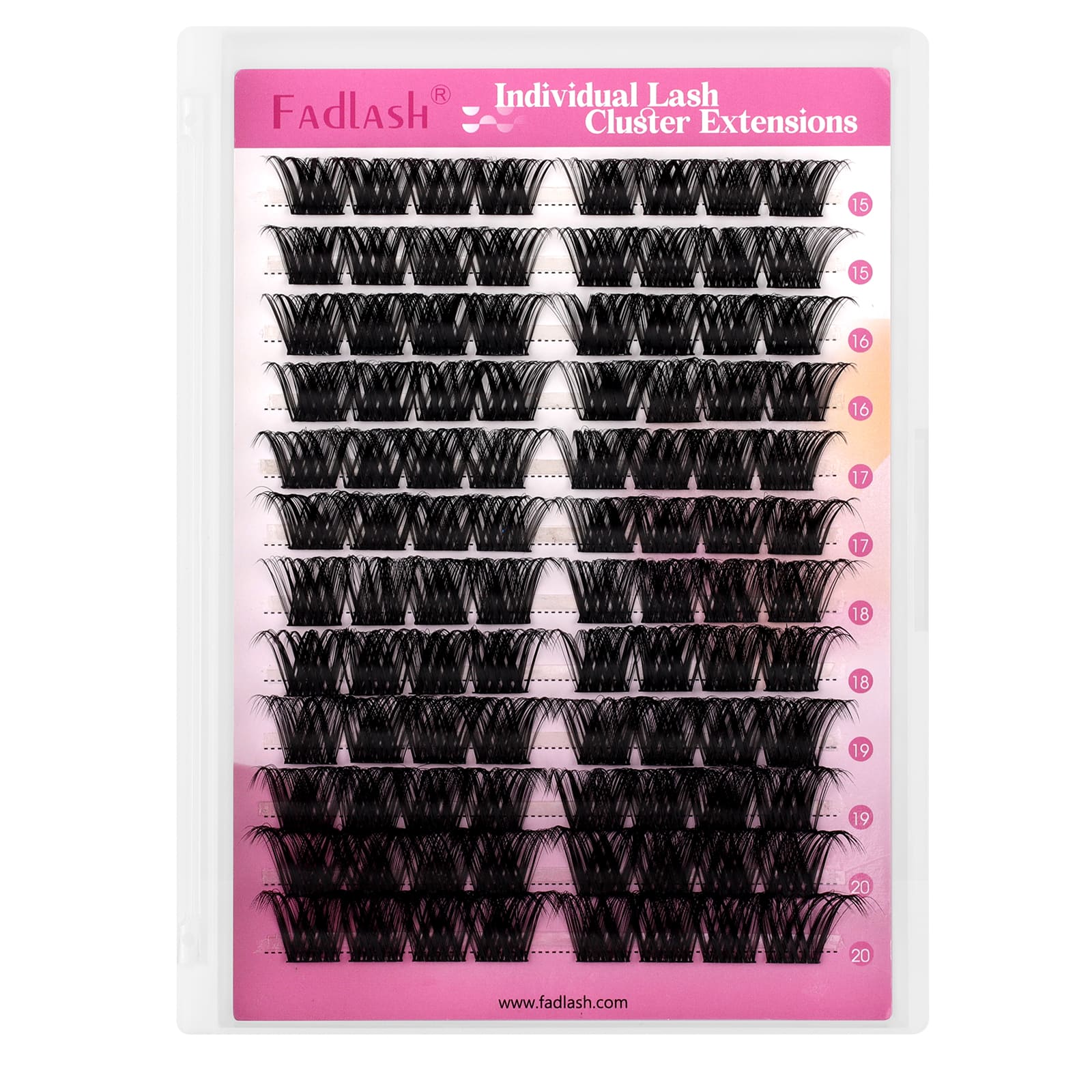 F2 D Curl segmented lash clusters mixed length tray