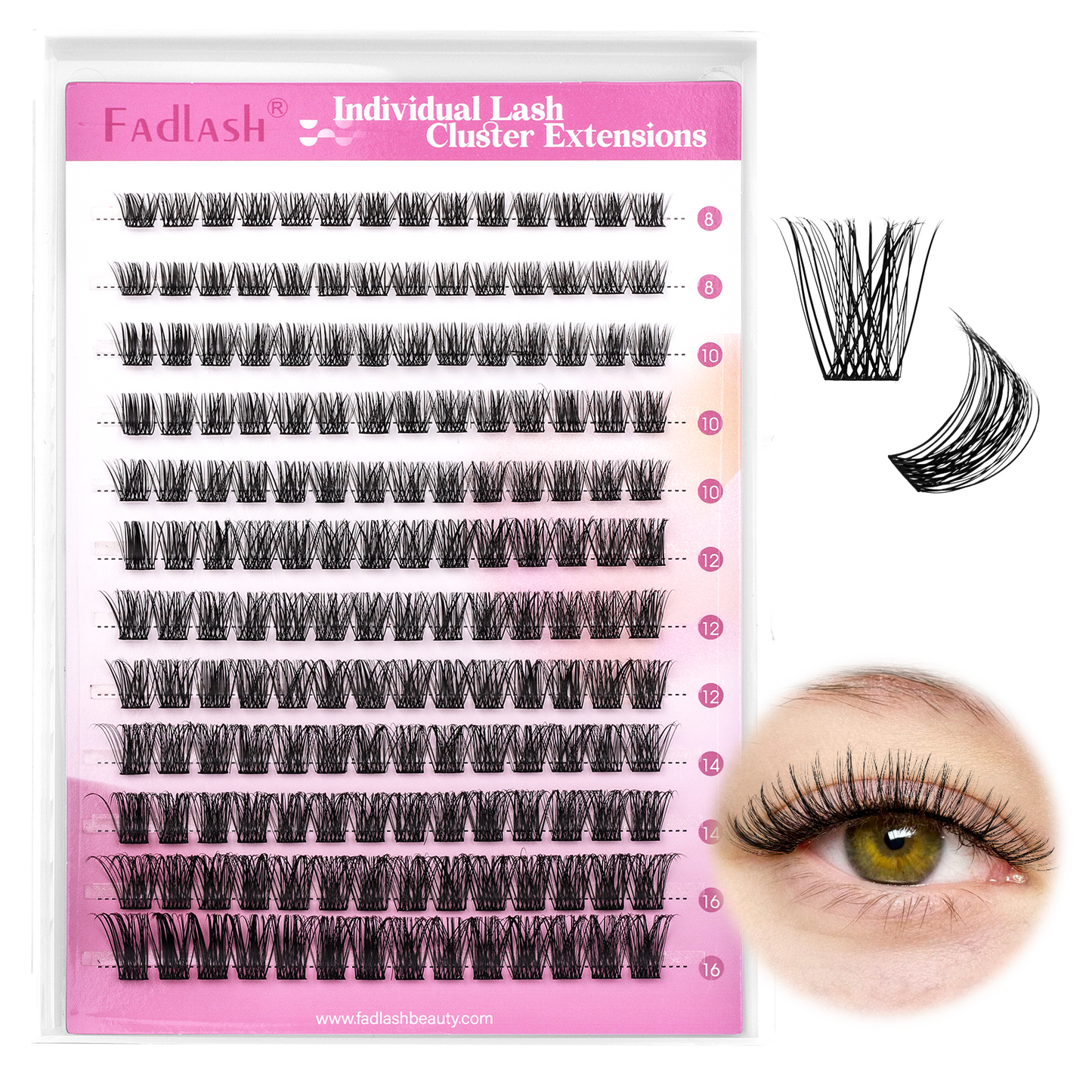 8-16mix d curl lash clusters​