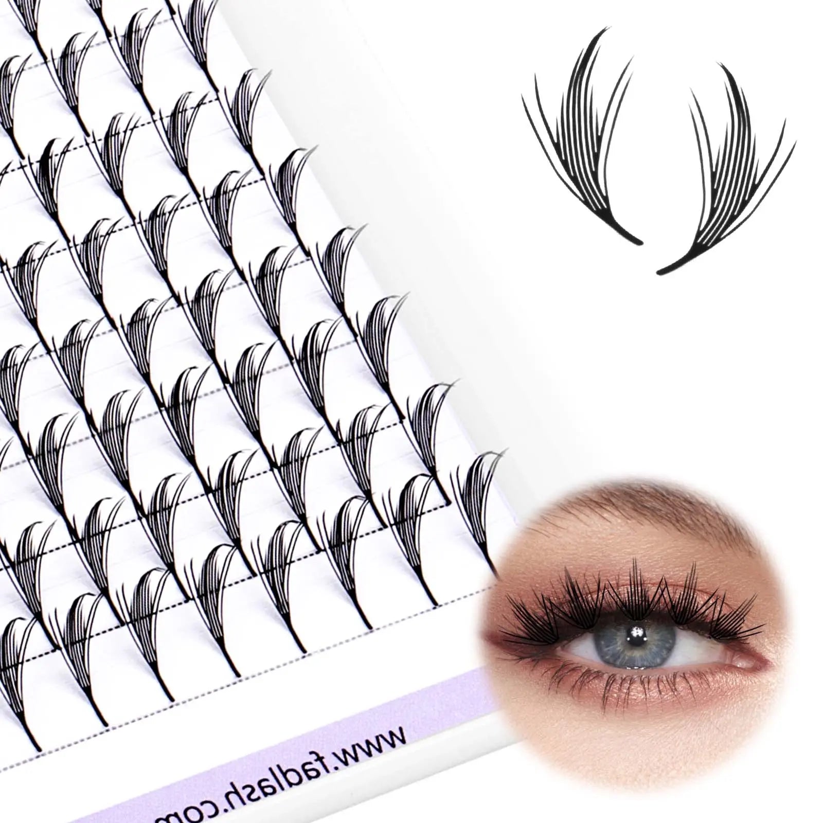 FADLASH Premade Eyelash Extensions Professional Lash Tray Display