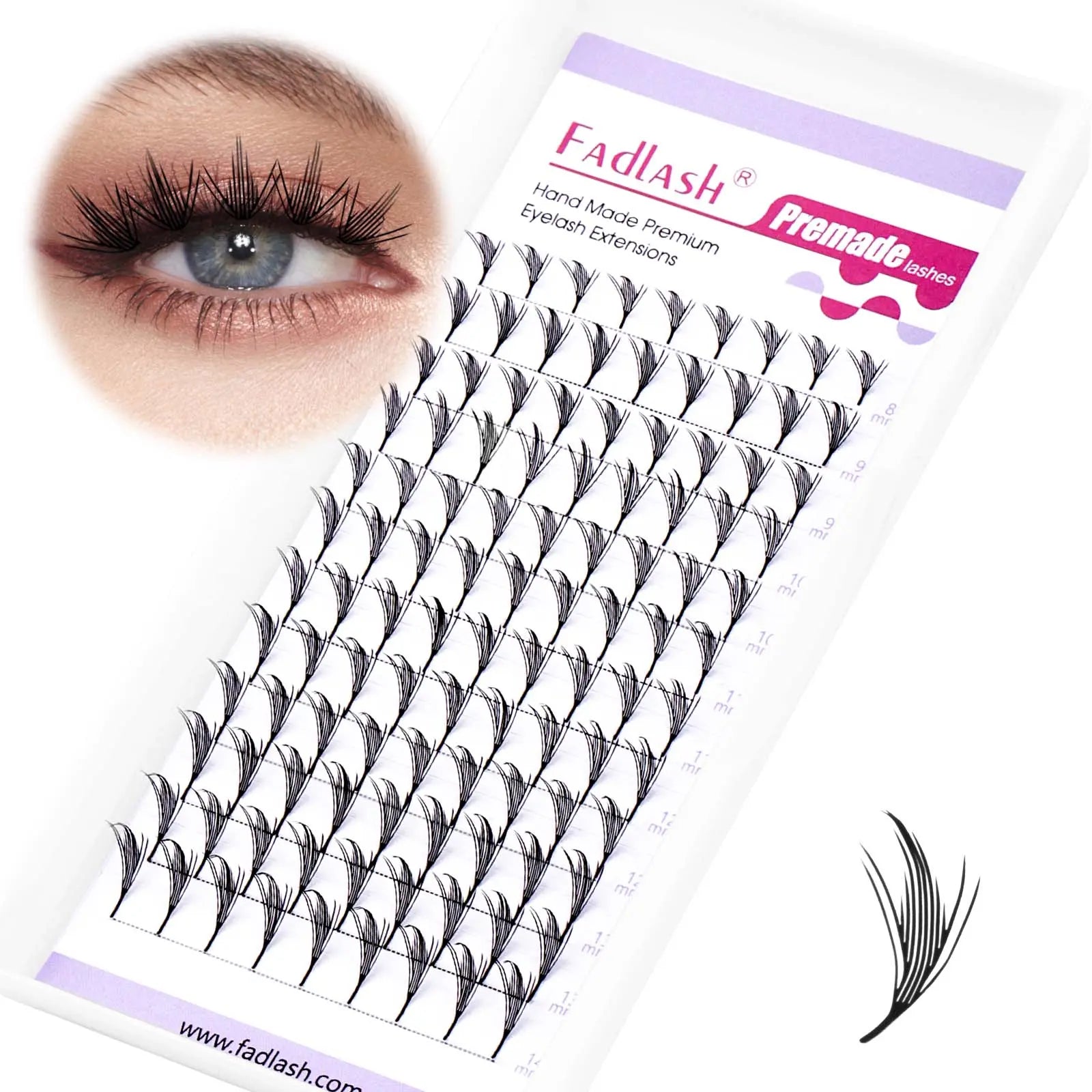 FADLASH Premade Anime Spire Lashes Natural Spire All-in-one Design