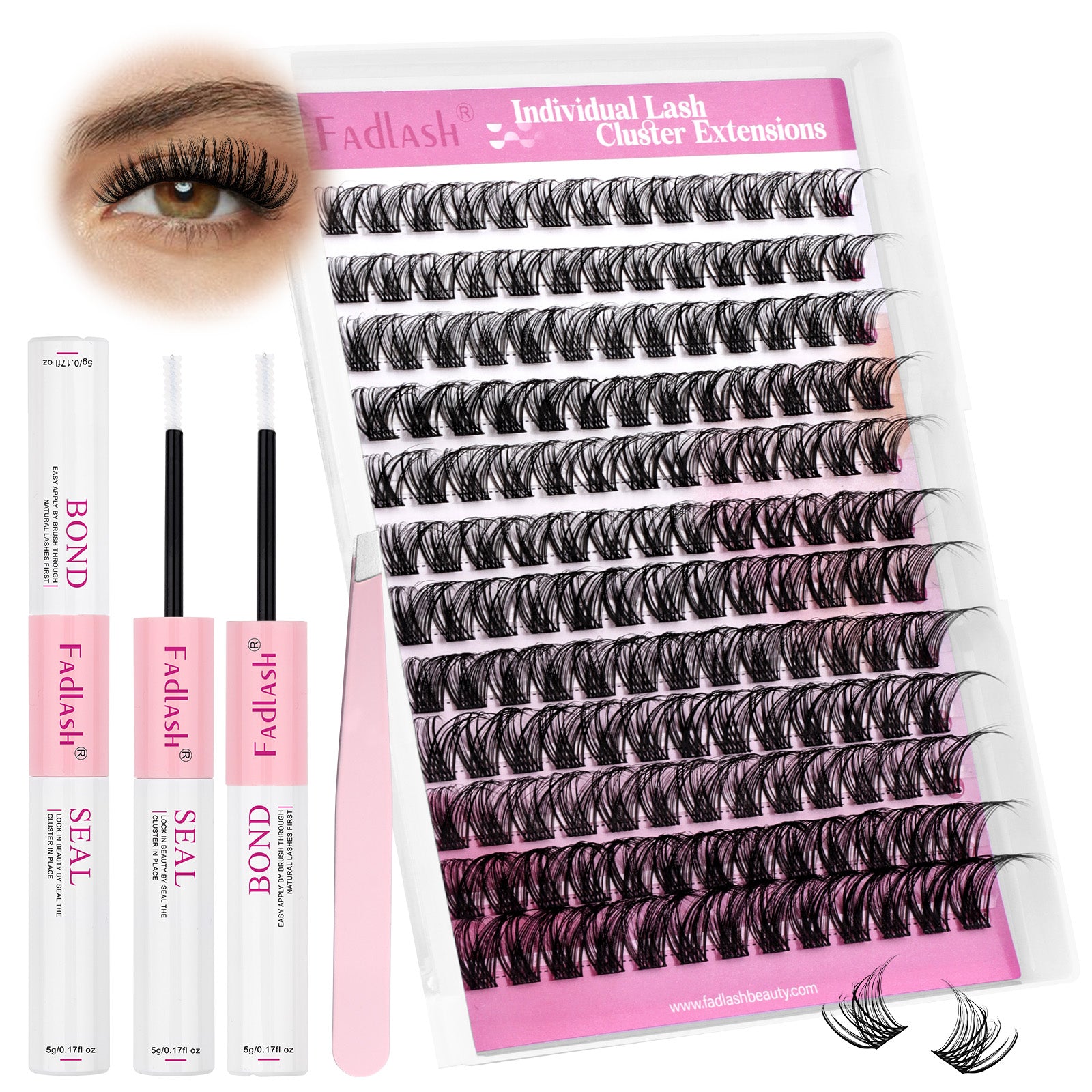 F05 DIY Lash Clusters Lashes Extension Mix Length - Fadlash