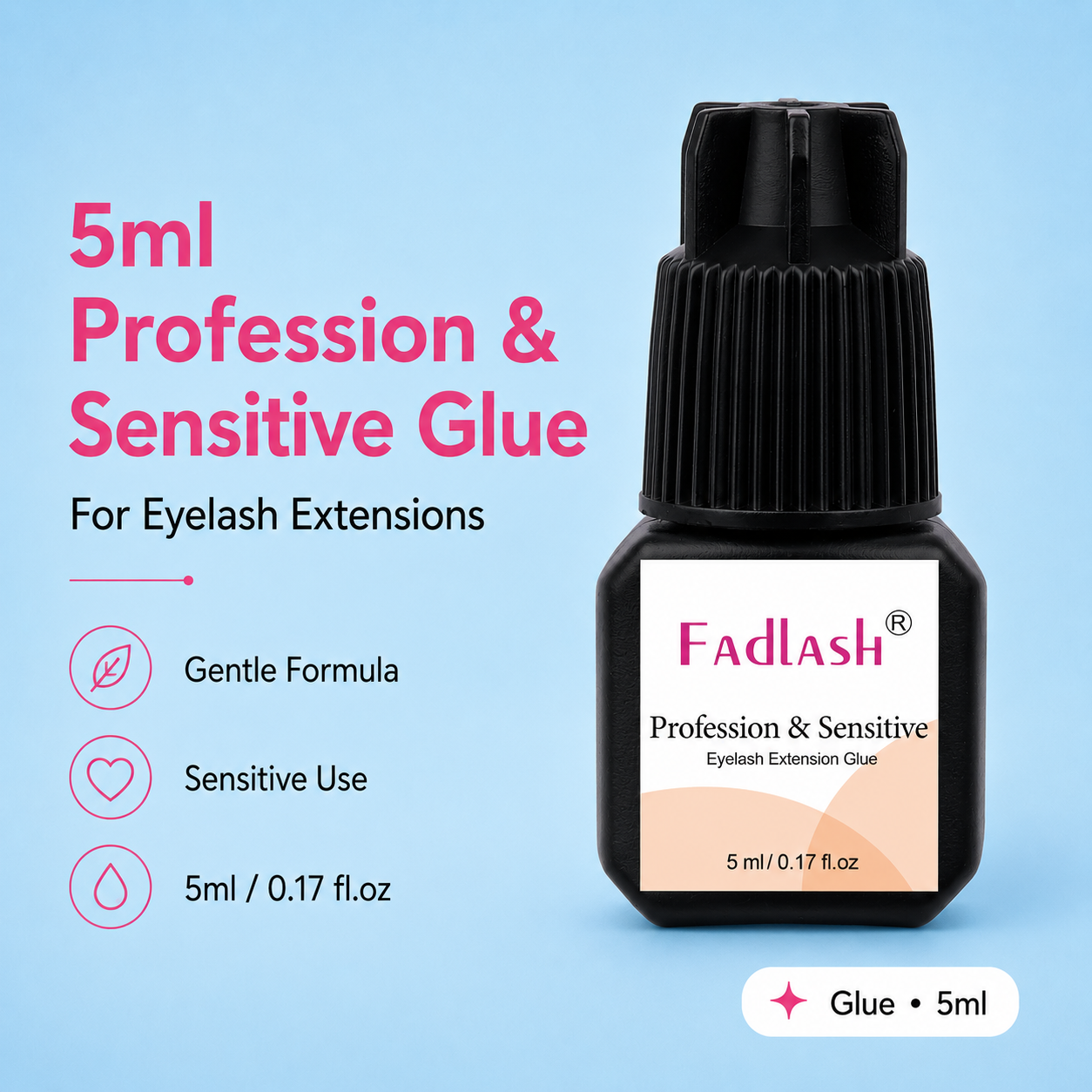 Fadlash 5ml lash glue for pro eyelash extension
