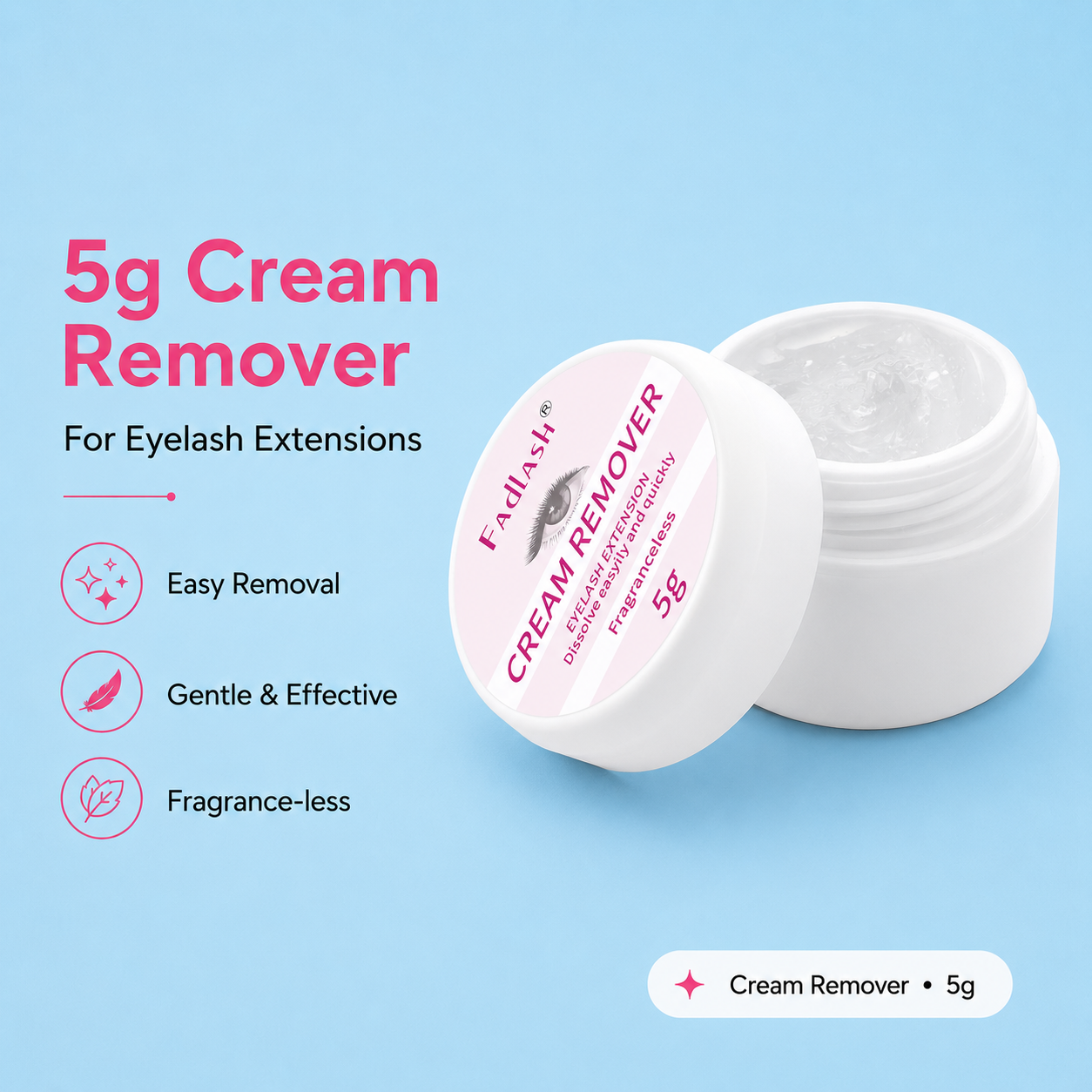 Fadlash cream remover 5g for pro eyelash extension