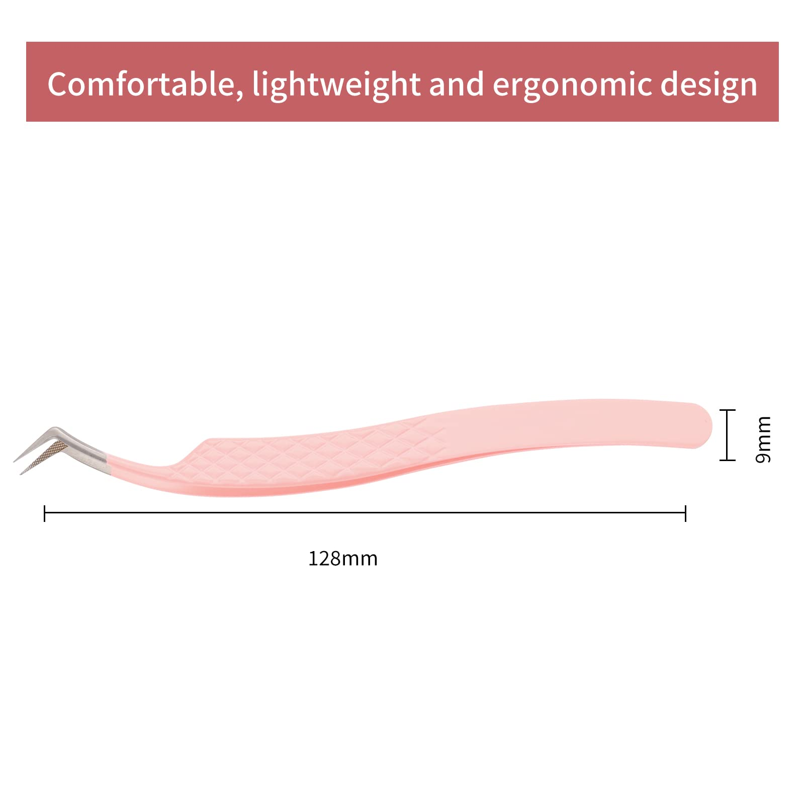 C-Shape Fiber Tip Tweezers for Eyelash Extensions – Ergonomic Curved Design - Fadlash