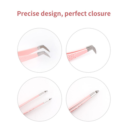C-Shape Fiber Tip Tweezers for Eyelash Extensions – Ergonomic Curved Design - Fadlash