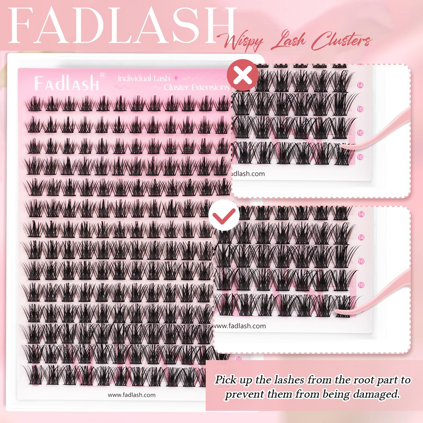 (🇺🇸 US Stock) Wispy DIY Lash Clusters | D Curl 10-16mm Tray