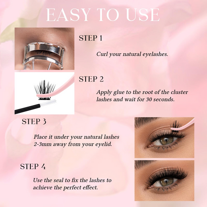 (🇺🇸 US Stock) Wispy DIY Lash Clusters | D Curl 10-16mm Tray