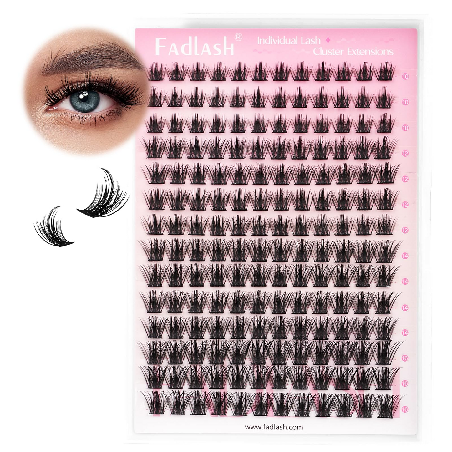 (🇺🇸 US Stock) Wispy DIY Lash Clusters | D Curl 10-16mm Tray