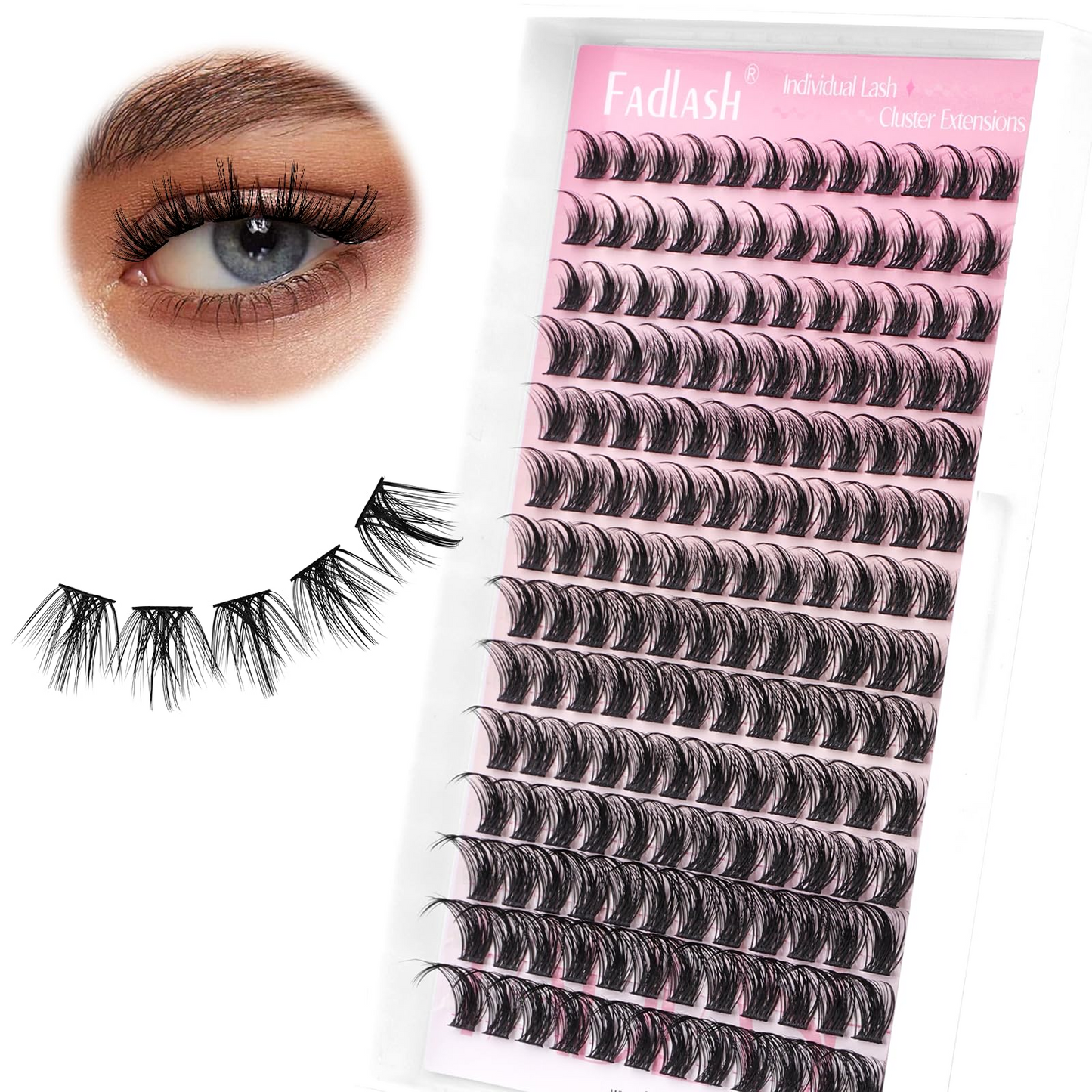 (🇺🇸 US Stock) Wispy DIY Lash Clusters | D Curl 10-16mm Tray