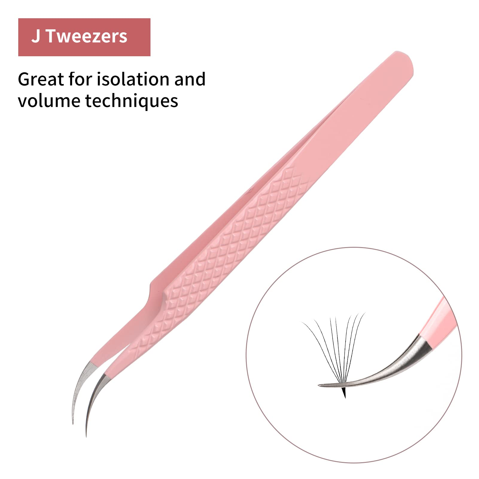 Curved precision tip for easy lash pickup and placement