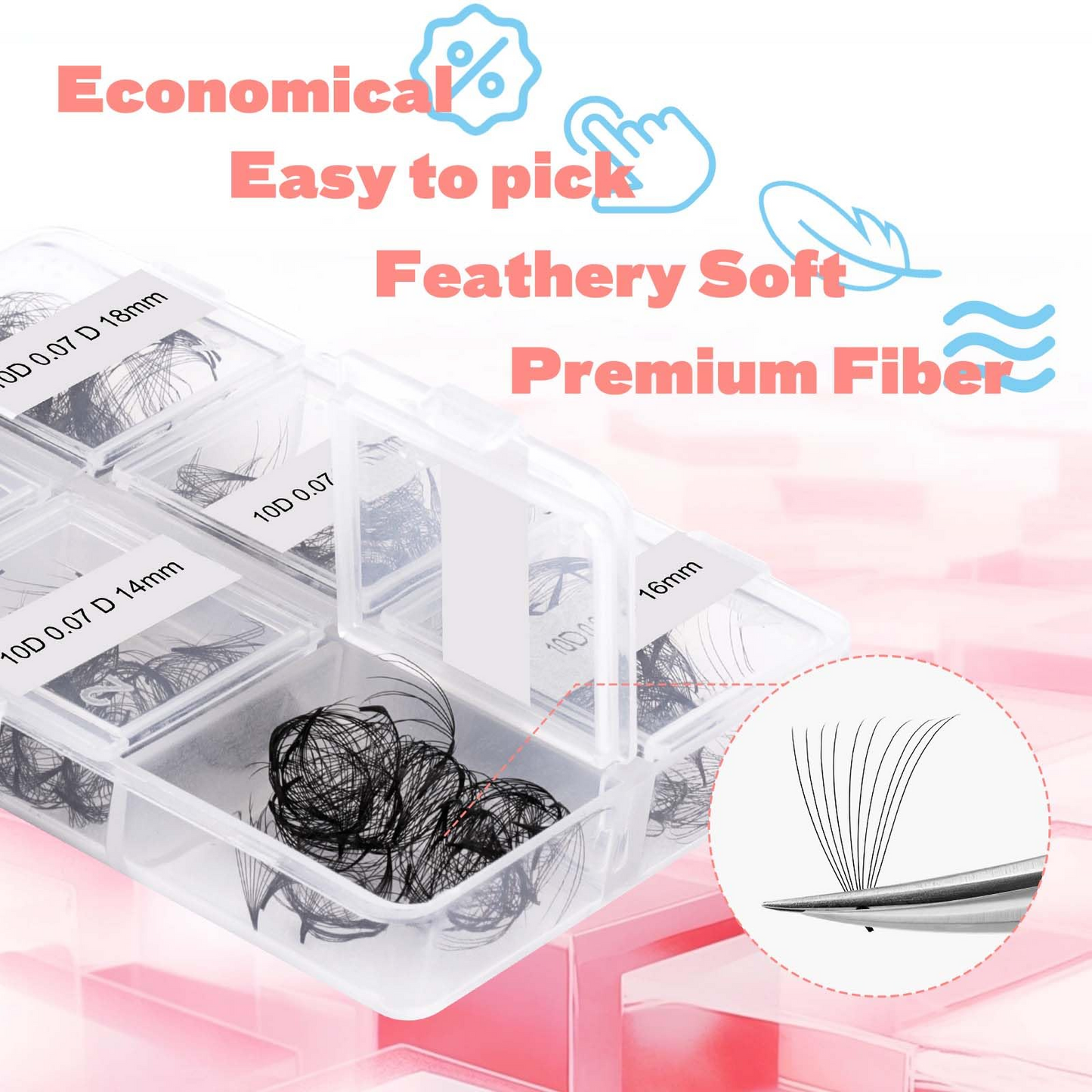300 Fans 10D Premade Loose Fan Lashes 13–18mm - Fadlash