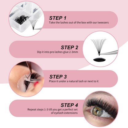 600 20D Premade Loose Fan Lashes for Mega Volume Eyelash Extensions