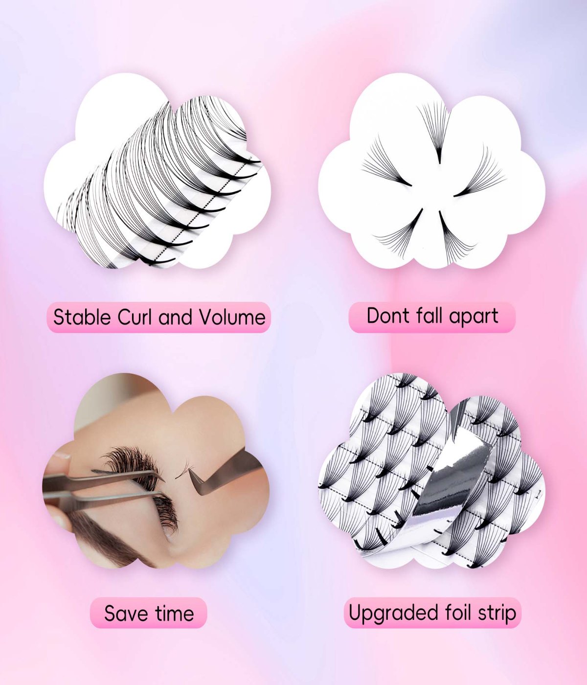 premade volume lash fans 3D