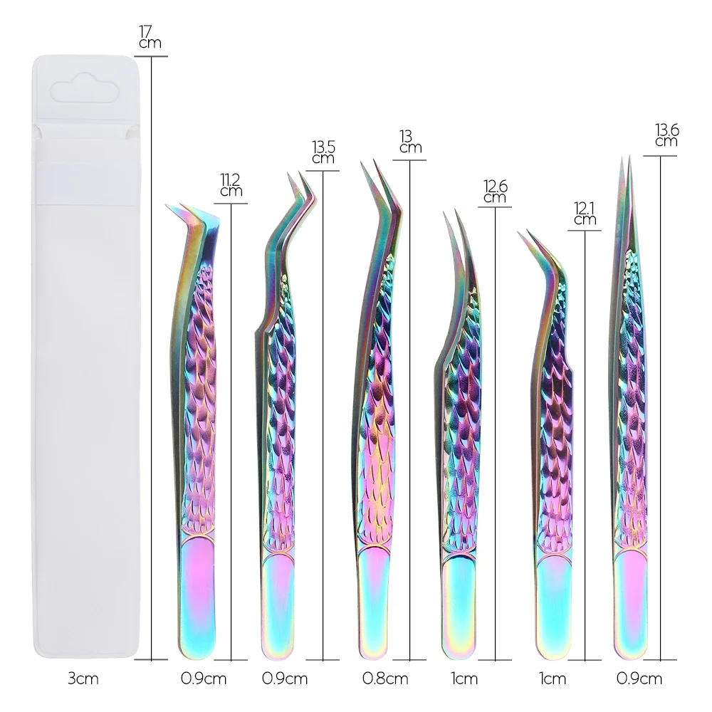 Fadlash lash extension tweezers set in clear storage tube for professional lash artists