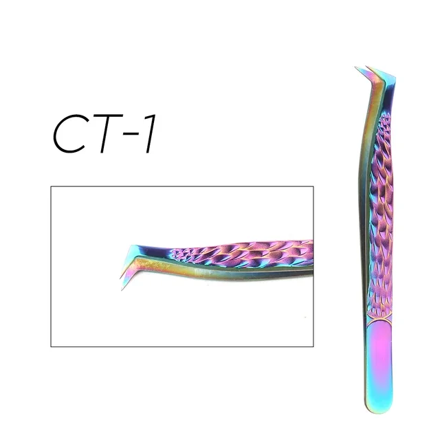 CT-1 90 degree boot lash extension tweezers for volume fanning