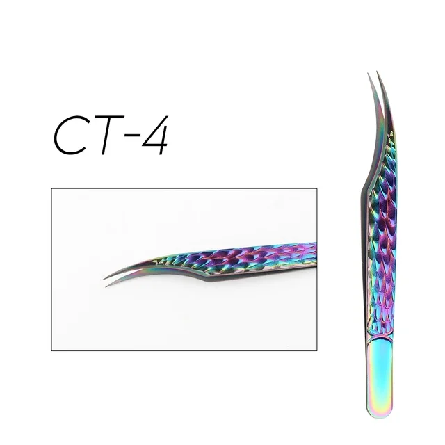 CT-4 slim curved eyelash extension tweezers for mega volume fans