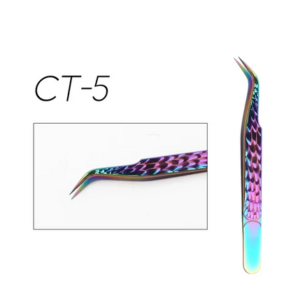 CT-3 45 degree curved lash extension tweezers for fan pickup