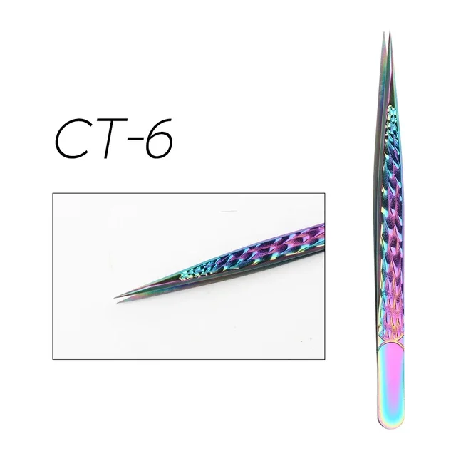 CT-6 straight eyelash extension tweezers for classic lash isolation