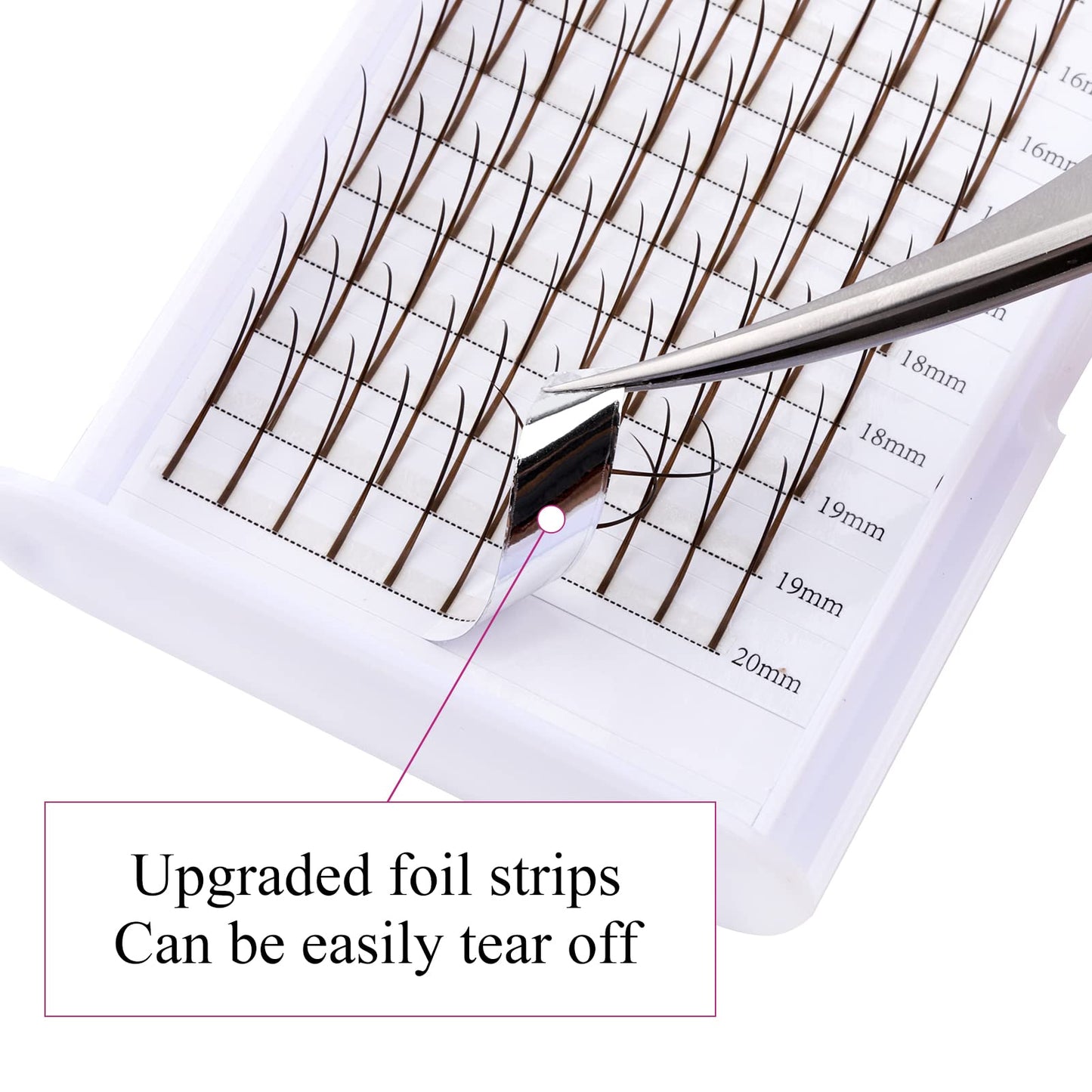 Brown Spike Lash Extensions — 0.07mm D Curl Wispy Highlight Lashes