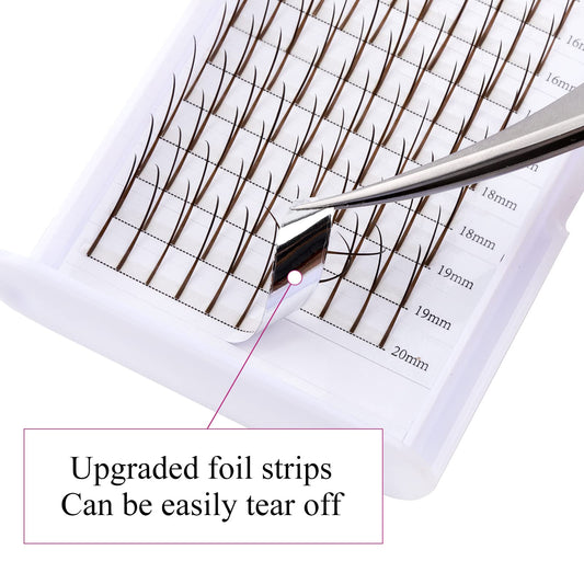 Brown Spike Lash Extensions — 0.07mm D Curl Wispy Highlight Lashes