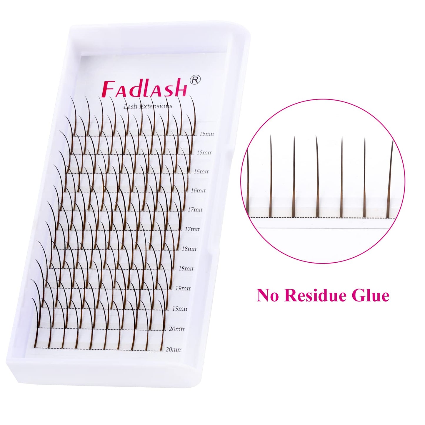 Brown Spike Lash Extensions — 0.07mm D Curl Wispy Highlight Lashes