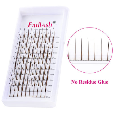 Brown Spike Lash Extensions — 0.07mm D Curl Wispy Highlight Lashes