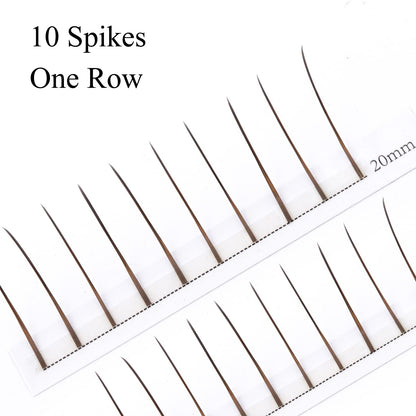 Brown Spike Lash Extensions — 0.07mm D Curl Wispy Highlight Lashes