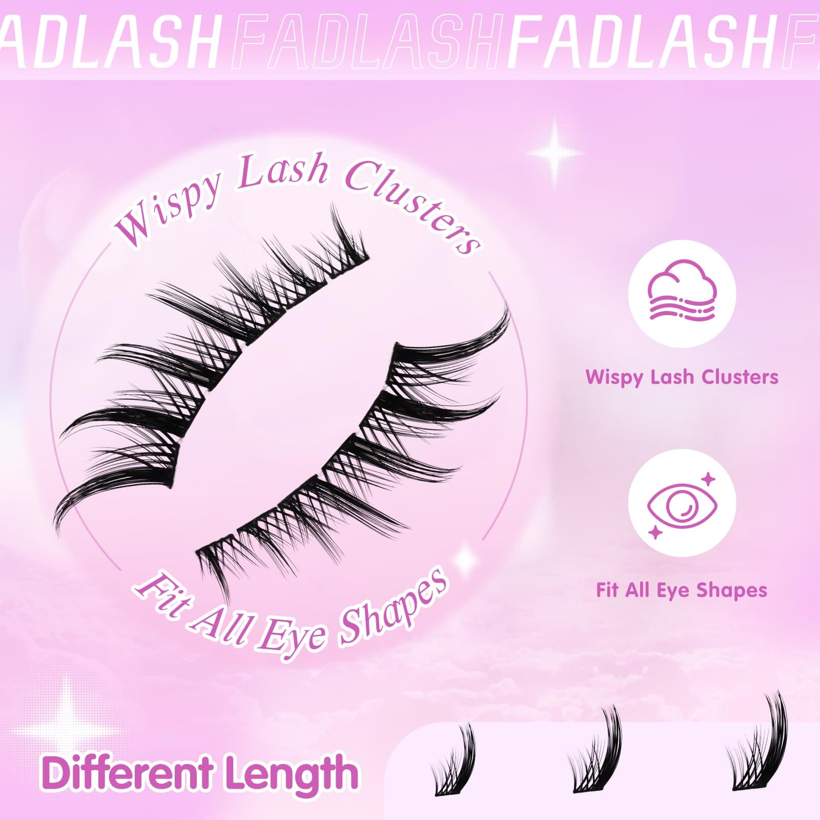 wispy cat eye hybrid lashes​ D curvature