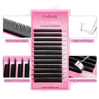 YY eyelash extensions mixed length multi-tray set