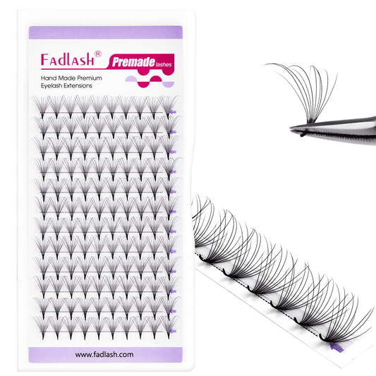 Fadlash Camellia Premade Volume Fans Mixed Length 10-12-14mm D Curl 0.07mm lash tray