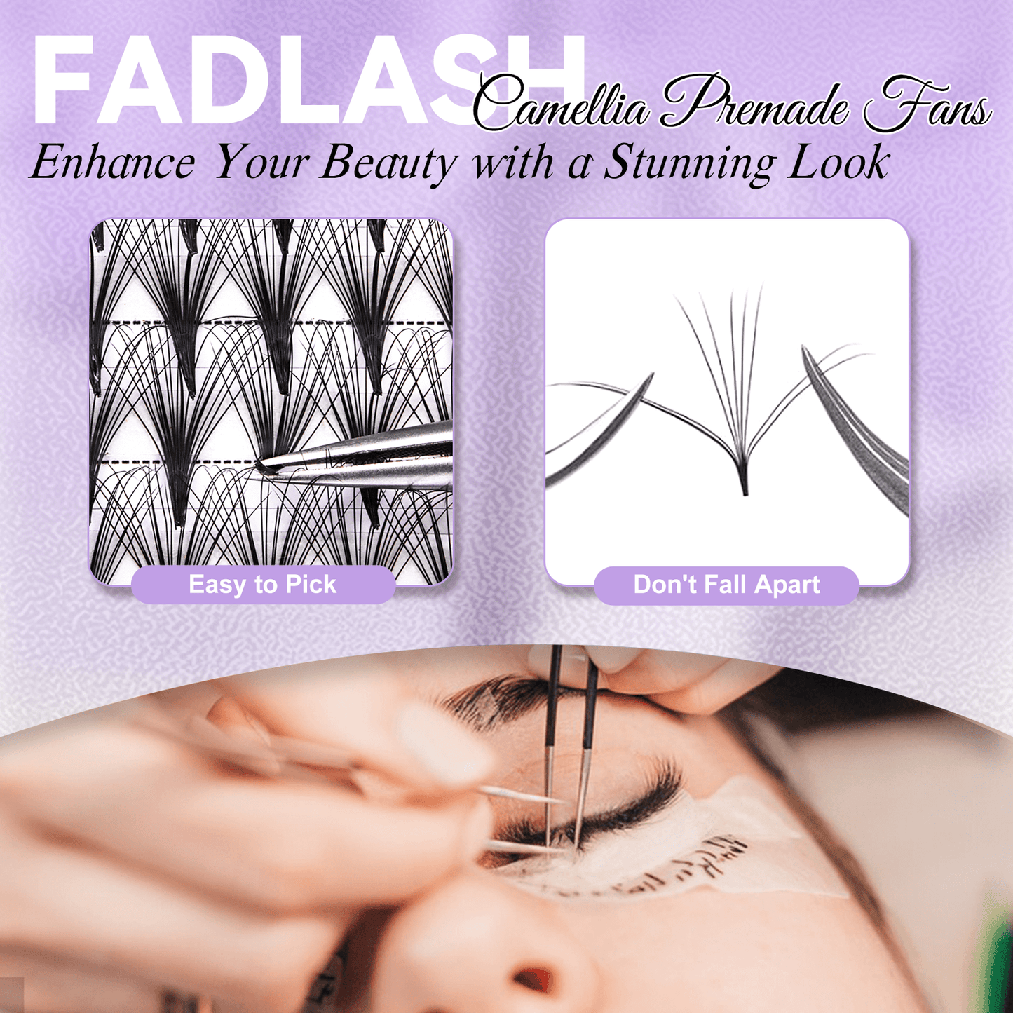 Premade Fans easy to pick from stri