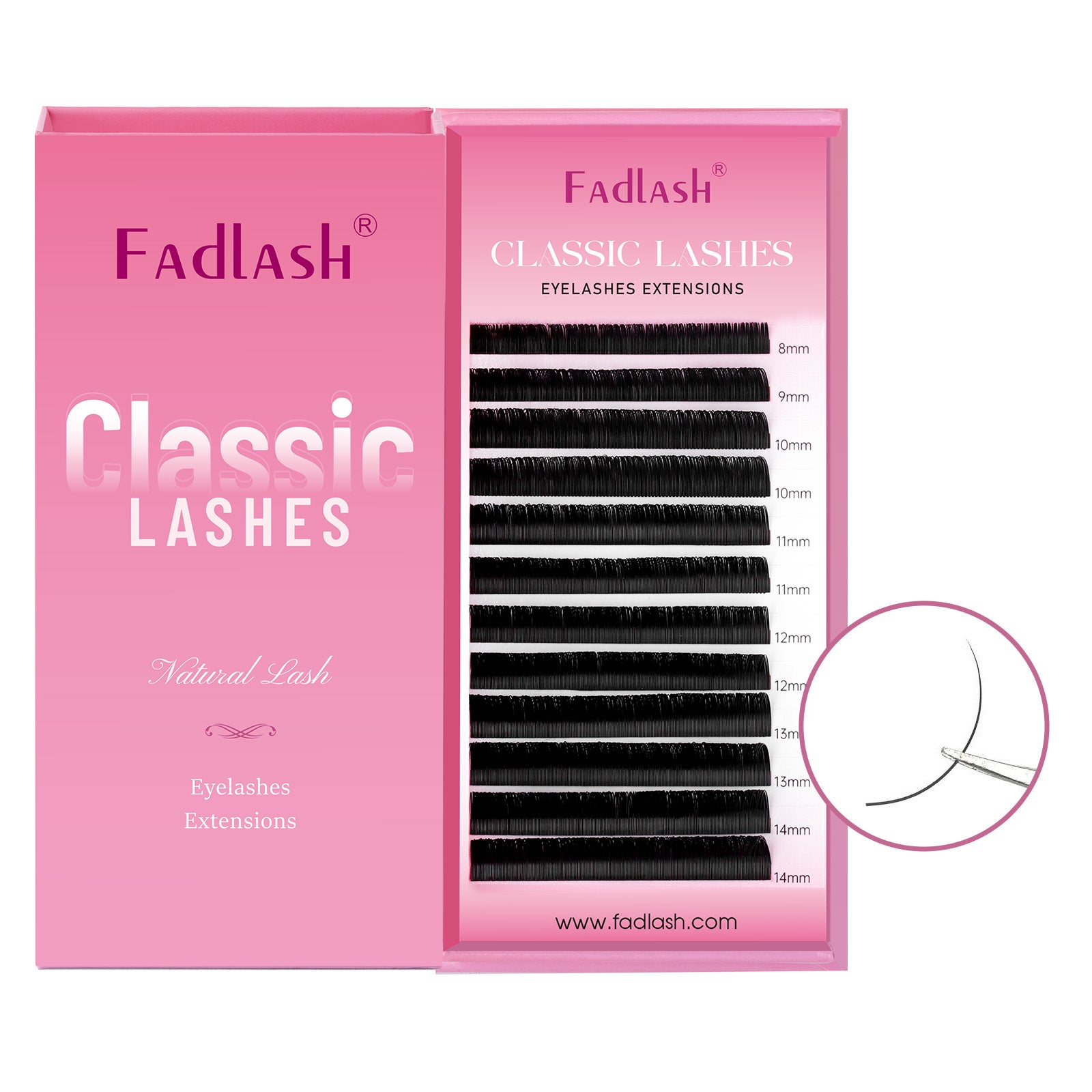 0.2mm C D Curl Dense Row Lash Extensions Mixed Length Tray