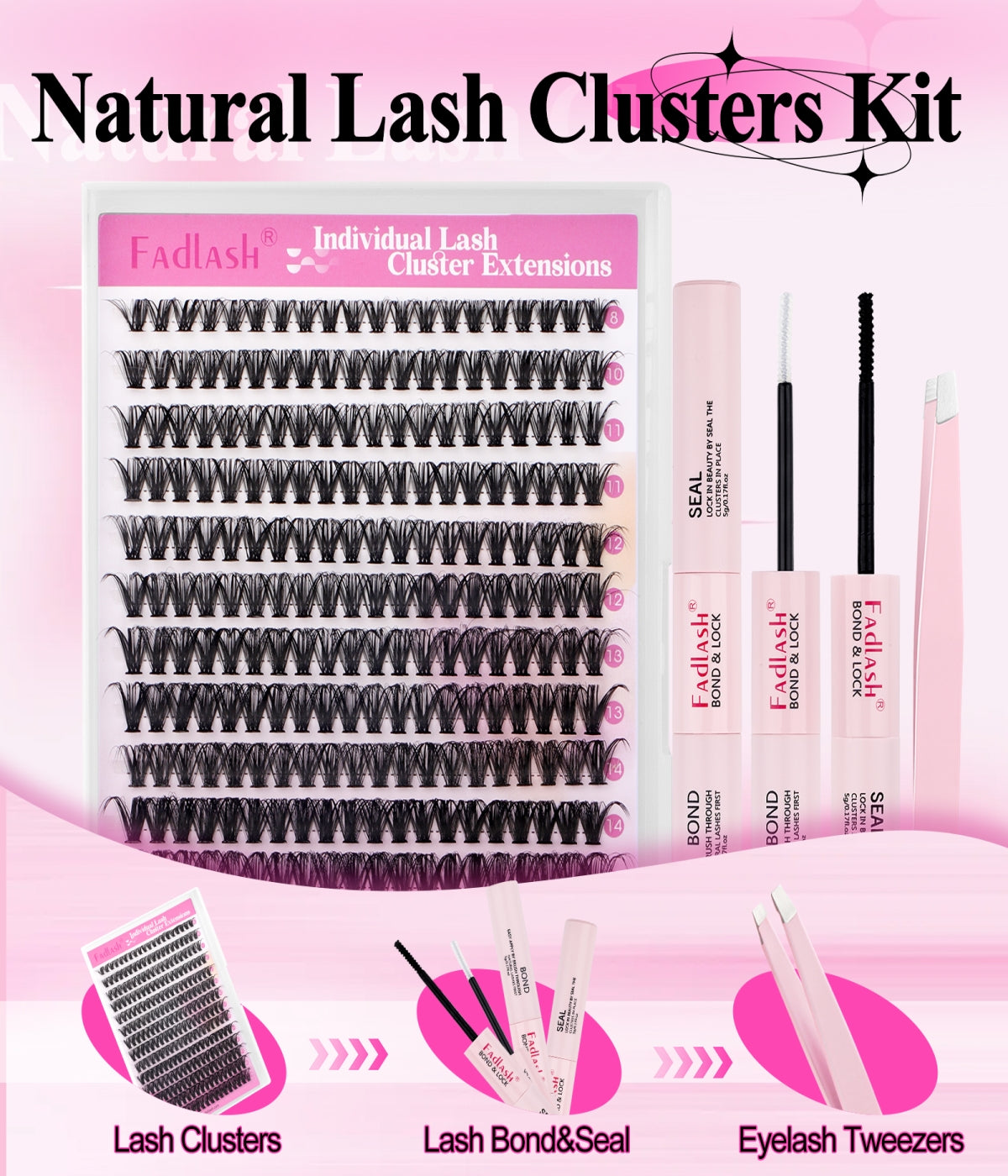 40D DIY Eyelash Extension Kit 0.07D Cluster Lashes