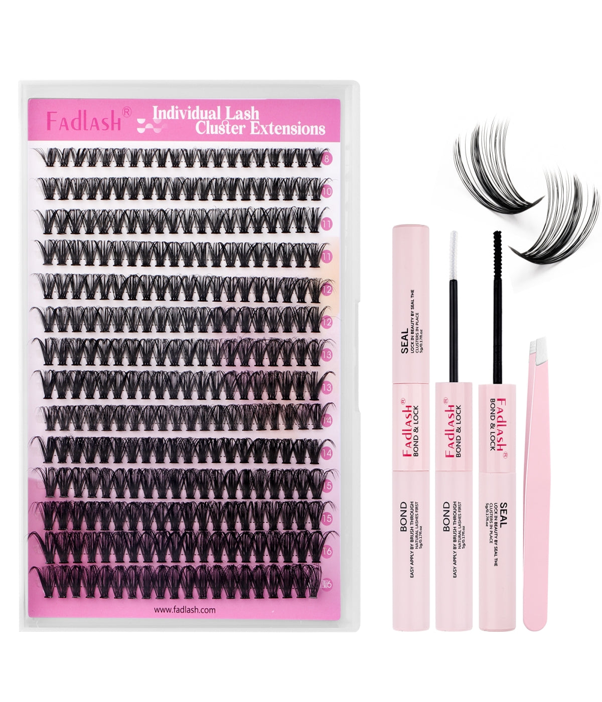 40D Cluster Lash Extensions 0.07mm D Curl Mixed Lengths