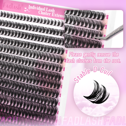 40D D Curl Mega Volume DIY Lash Clusters – 14 Rows - Fadlash
