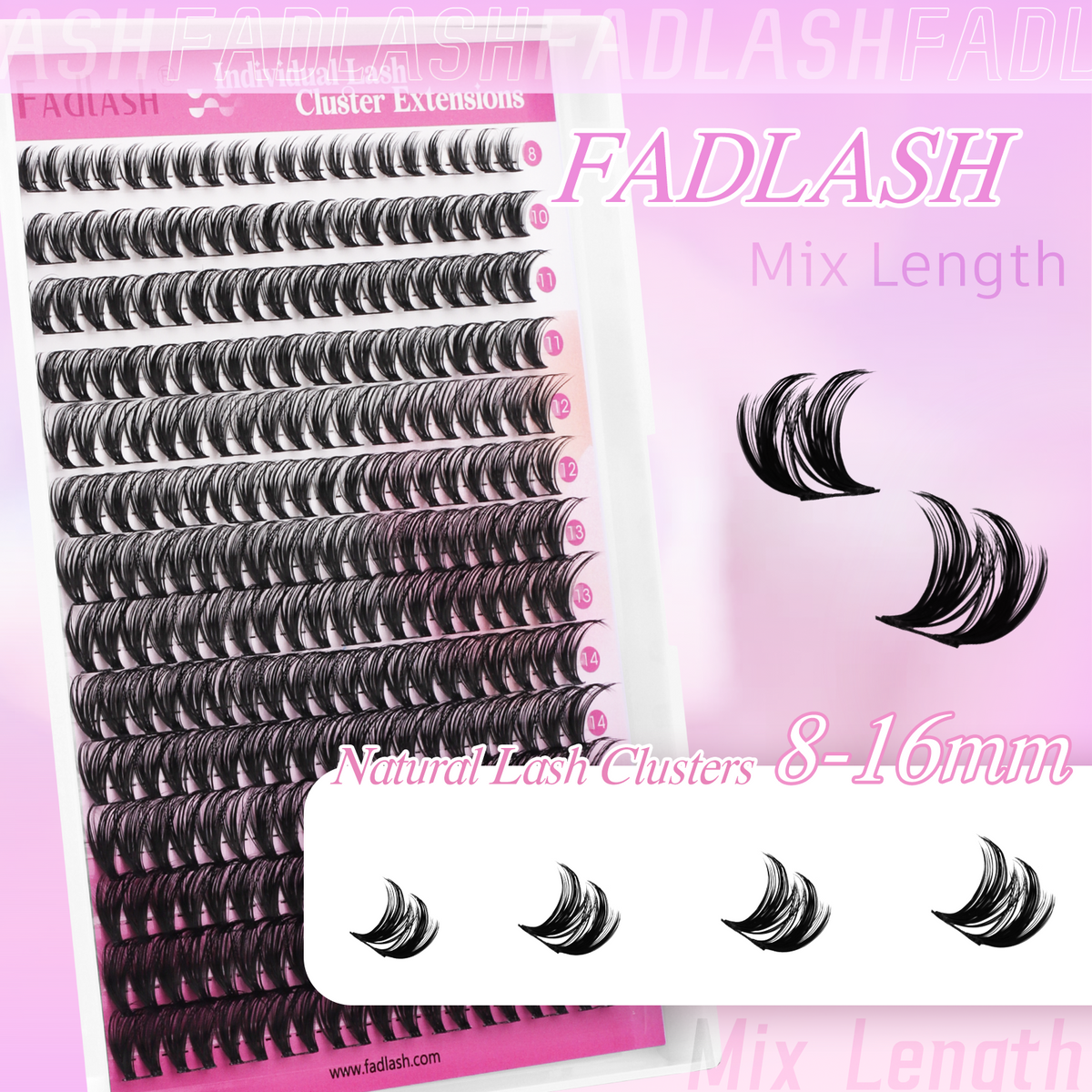 40D D Curl Mega Volume DIY Lash Clusters – 14 Rows - Fadlash