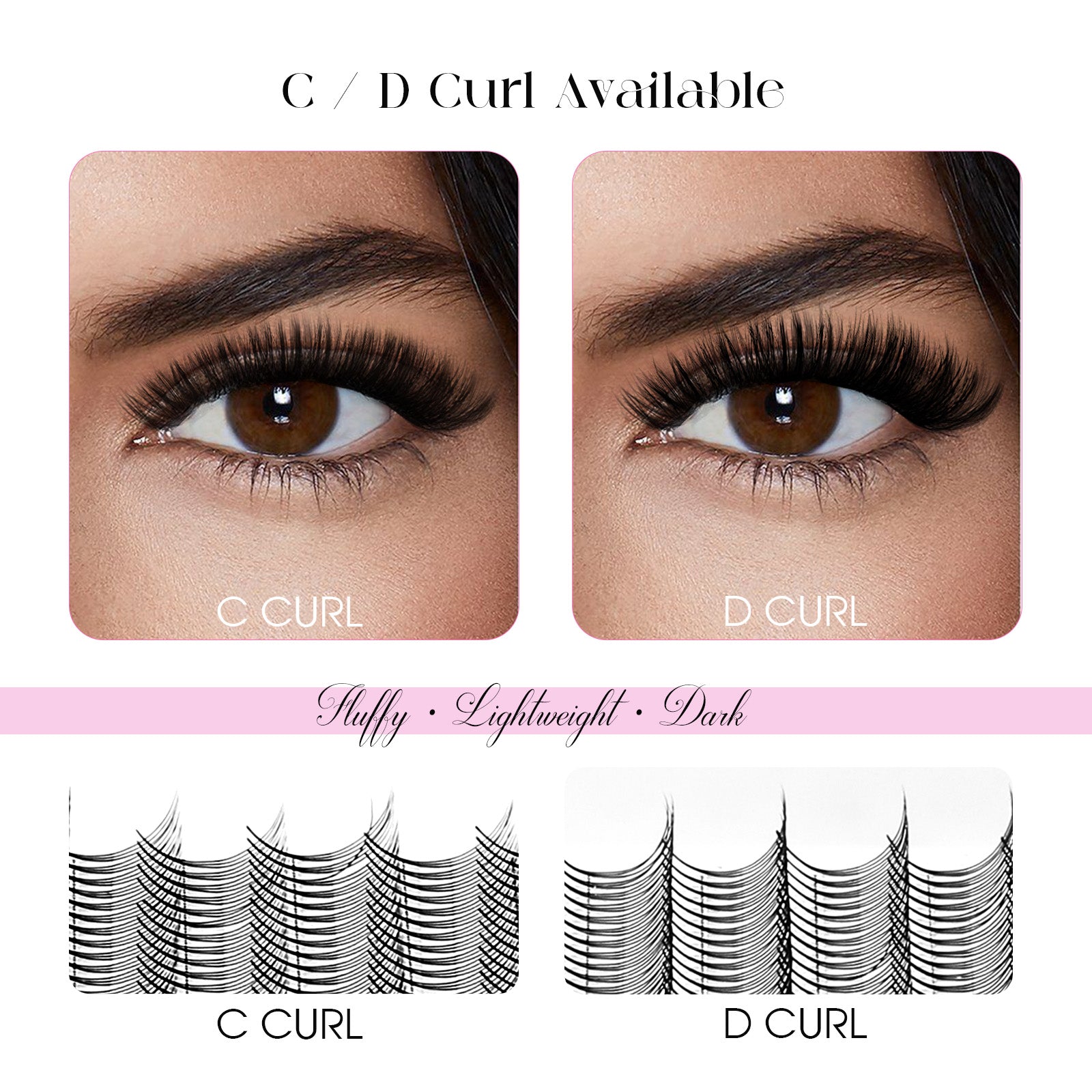 Fadlash 10D premade fan lashes with new pink packaging
