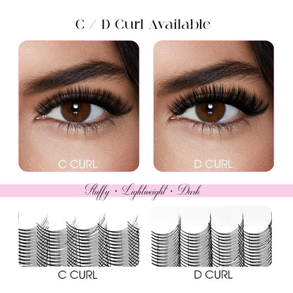 Fadlash 10D premade fan lashes with new pink packaging