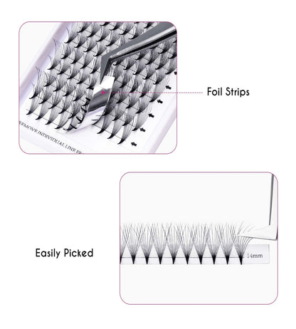 Macro view of 10D lash fan roots showing heat bonded thin base.