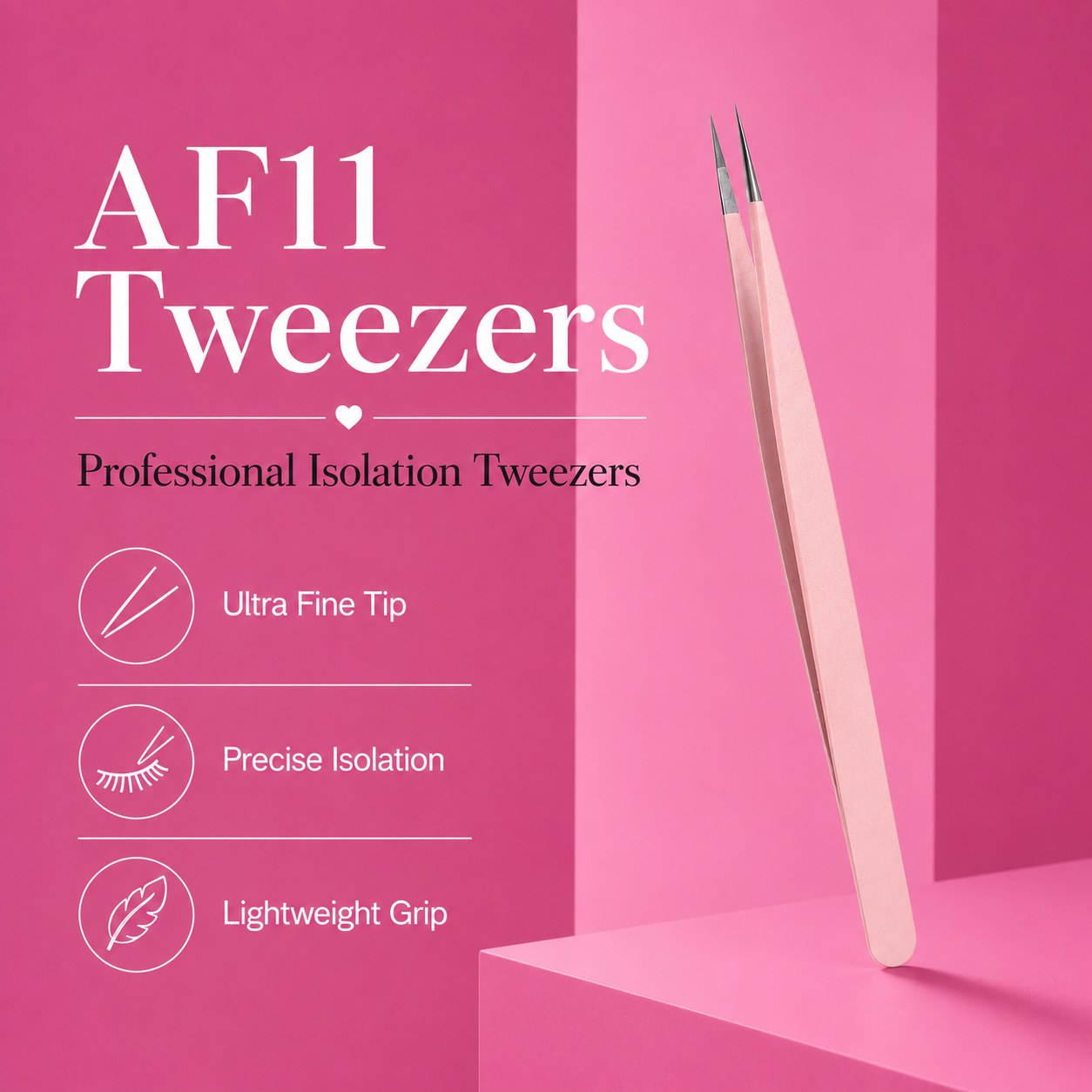 Fadlash AF11 professional isolation tweezers pink