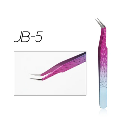 Pink Ombre Eyelash Extension Tweezers Set – 6 Shapes
