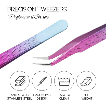 Pink Ombre Eyelash Extension Tweezers Set – 6 Shapes