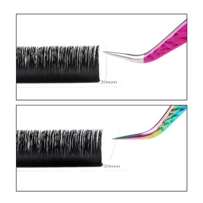 Pink Ombre Eyelash Extension Tweezers Set – 6 Shapes