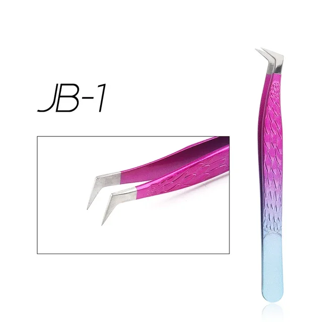 Pink Ombre Eyelash Extension Tweezers Set – 6 Shapes