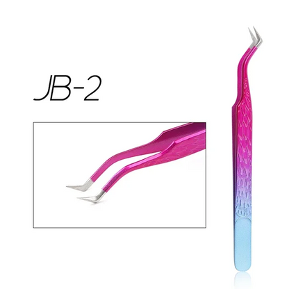 Pink Ombre Eyelash Extension Tweezers Set – 6 Shapes