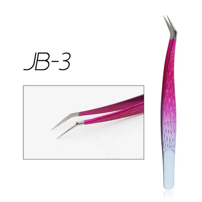 Pink Ombre Eyelash Extension Tweezers Set – 6 Shapes