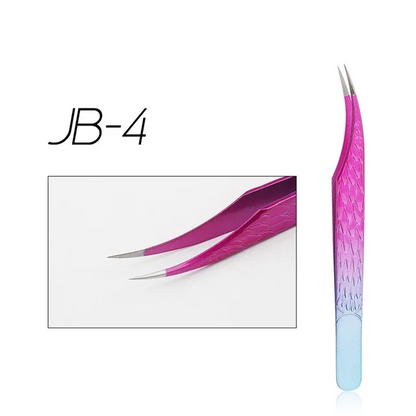 Pink Ombre Eyelash Extension Tweezers Set – 6 Shapes