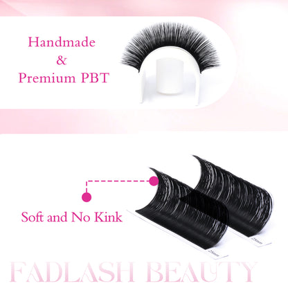 Fadlash Lash Extension Chart - J B C CC D DD L LC LD LU Curls and Thickness Guide.