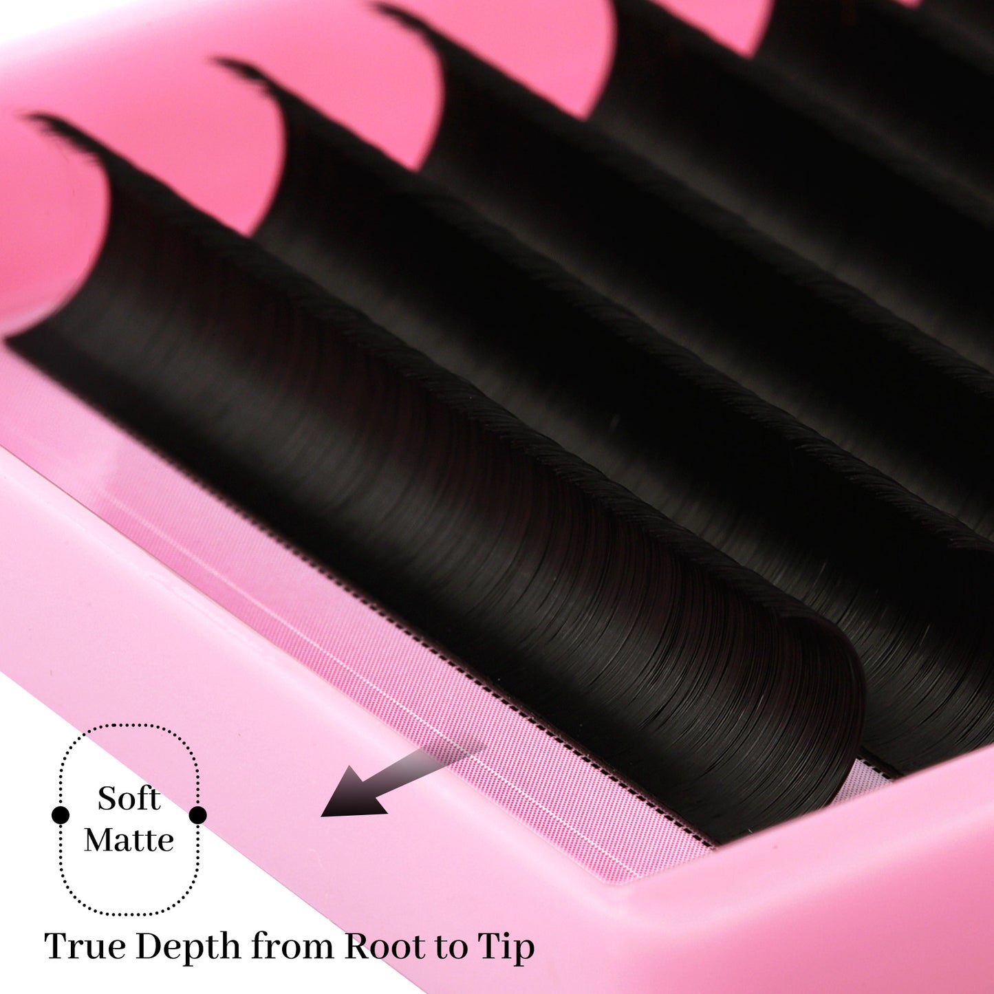 Fadlash Lash Features: Soft Matte Black, Stable Curl, Easy Fanning, and No Residue.