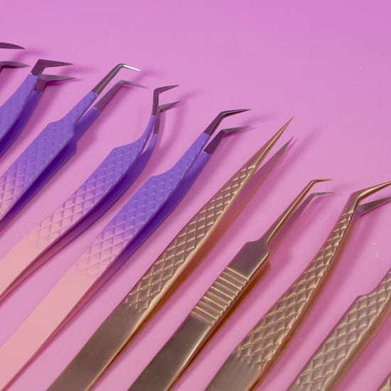 purple ombre fiber tip lash tweezers video